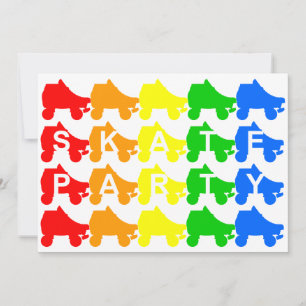Invitation fête du patinage : quad arc-en-ciel