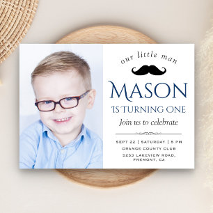 Invitation Fête du premier anniversaire de la moustache d'hom