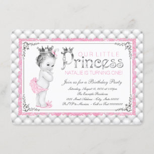 Invitation Fête du premier anniversaire de la Princesse Rose
