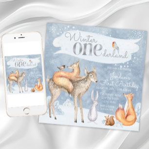 Invitation Fête du premier anniversaire de Winter Onederland