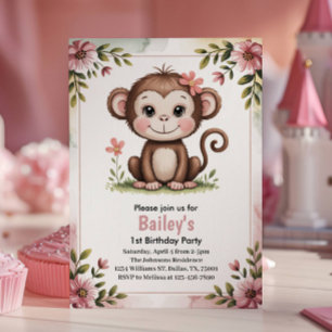 Invitation Fête du premier anniversaire d'enfants mignon sing