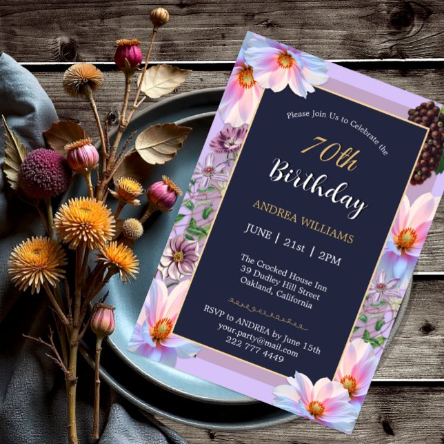 Invitation Fête du printemps 70e anniversaire (Créateur téléchargé)