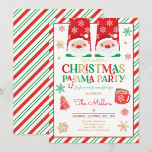 Invitation Fête du pyjama de Noël Fête du pyjama rouge