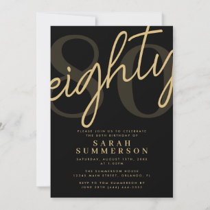 Invitation Fête du quatre-vingtième anniversaire Script Eight