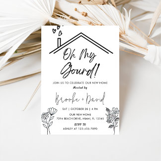 Invitation Fête du réchauffement de la maison Oh Mon Gourd! N