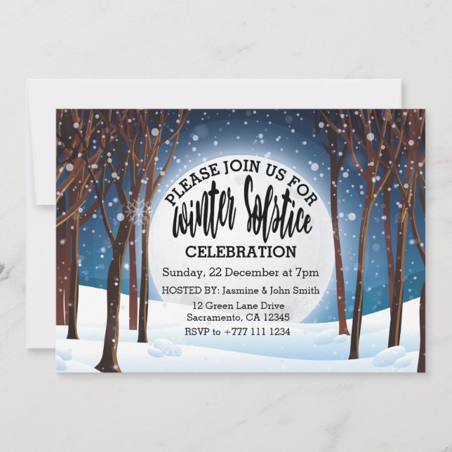 Invitation Fête du Solstice d'hiver (Devant)