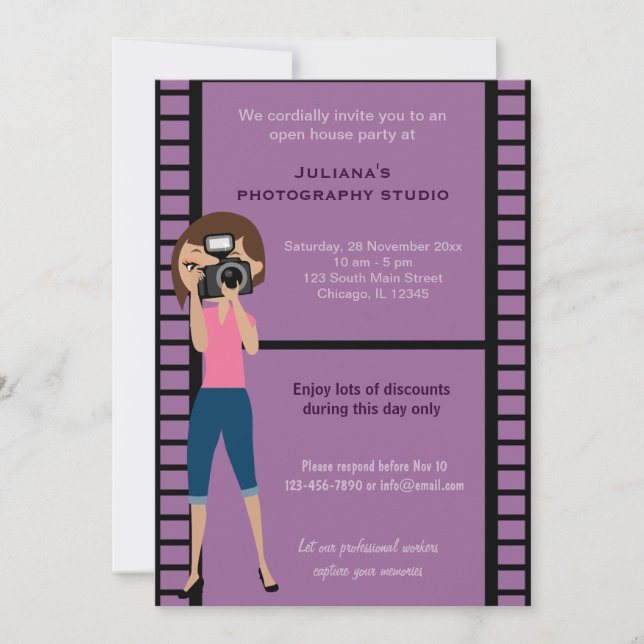 Invitation Fête du Studio de Photographie (Devant)