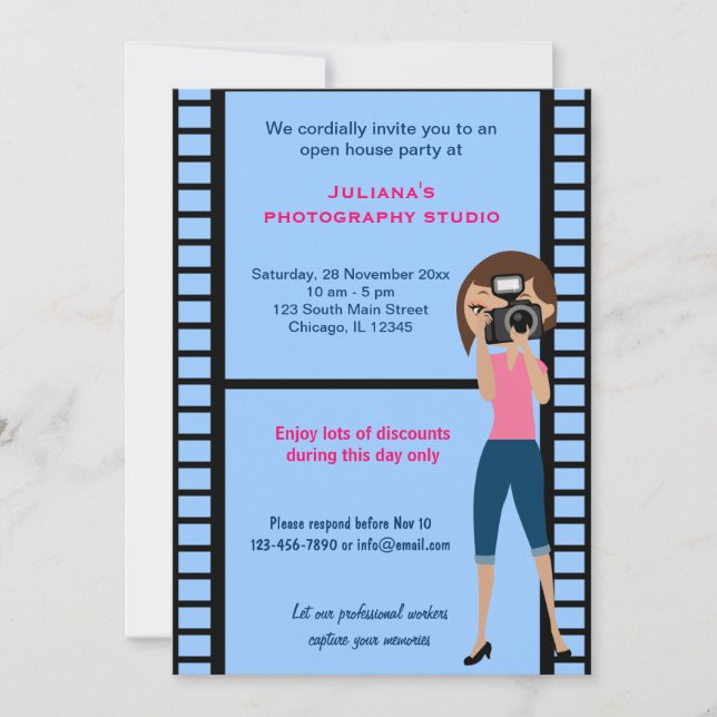 Invitation Fête du Studio de Photographie (Devant)