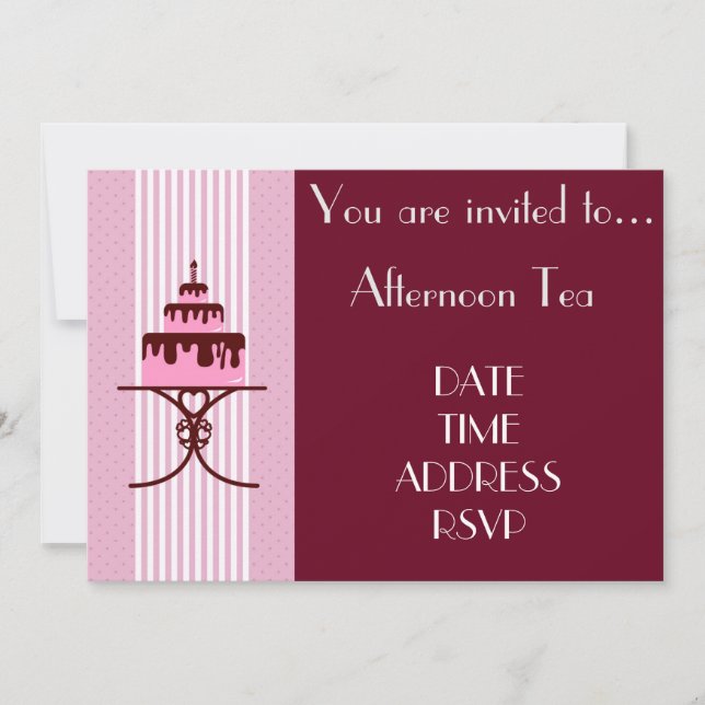 Invitation Fête du thé à l'après-midi Art déco (Devant)