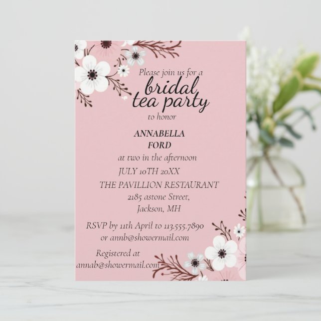 Invitation fête du thé de la mariée (Debout devant)
