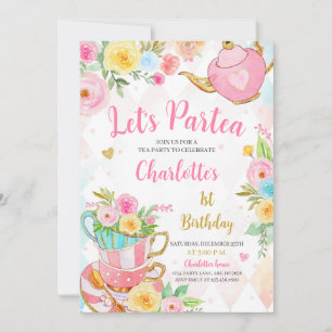 Invitation Fête du thé floral Anniversaire