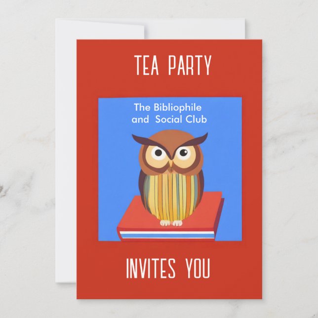 Invitation fête du thé pour les amateurs de livres (Devant)