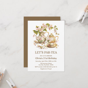 Invitation Fête du thé victorienne Faisons Par Tea 21e annive