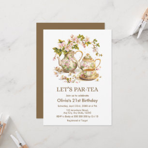 Invitation Fête du thé victorienne Faisons Par Tea 21e annive