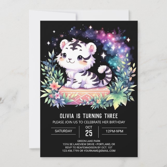 Invitation Fête du tigre adorable de la forêt (Devant)
