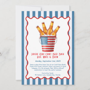Invitation Fête du Travail Craft Beer Bash – Rouge, Blanc, bi