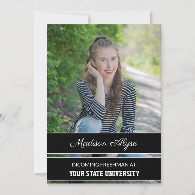 Invitation Fête du tronc photo noir et blanc (Devant)