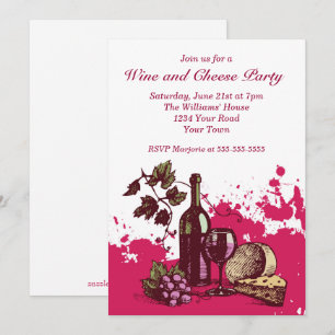 Invitation Fête du vin et du fromage