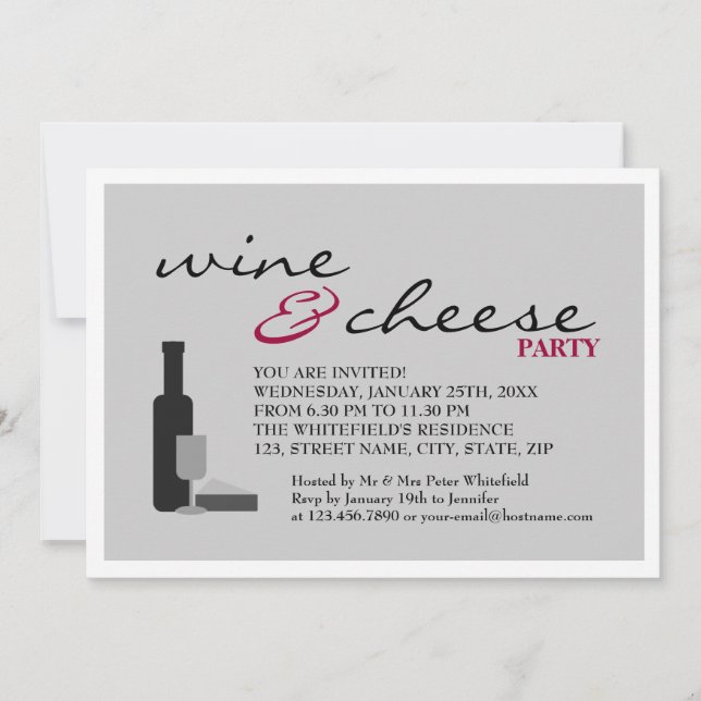 Invitation Fête du vin et du fromage (Devant)