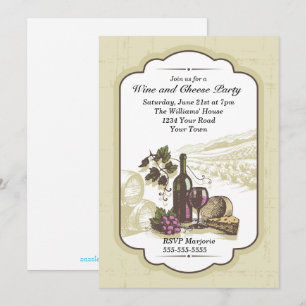 Invitation Fête du vin et du fromage
