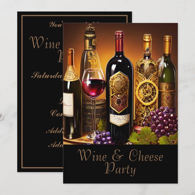 Invitation Fête du vin et du fromage 2 (Devant / Derrière)