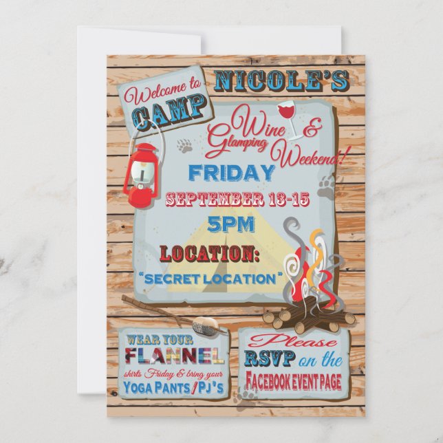 Invitation Fête du week-end du glamour et du vin (Devant)