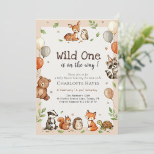 Invitation Fête d'un petit sauvageon pour bébé - Animaux de l