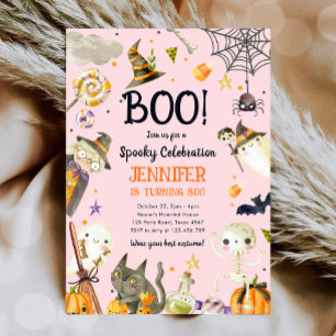 Invitation Fête Éffrayante d'Halloween Fête Fille Anniversair