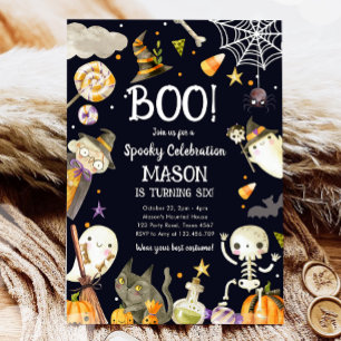 Invitation Fête Éffrayante d'Halloween Garçon Anniversaire