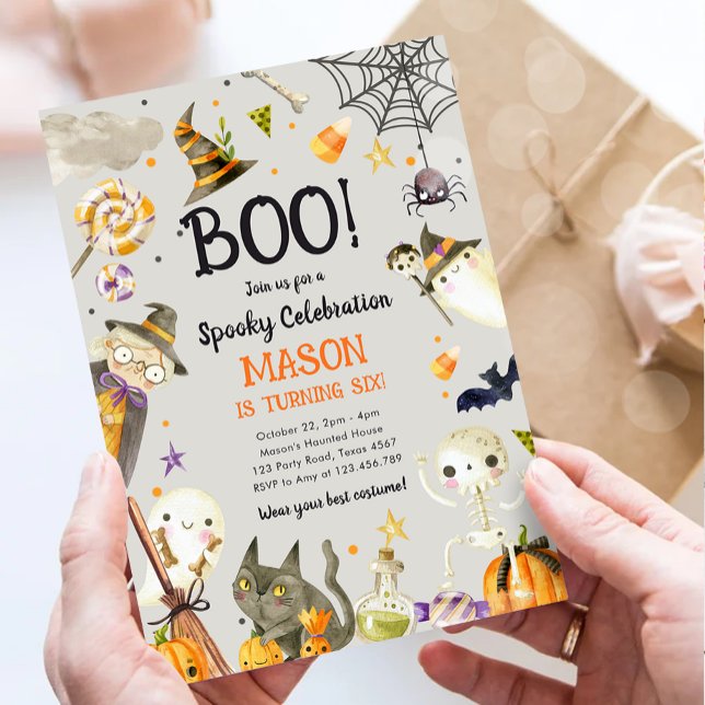 Invitation Fête Éffrayante d'Halloween Garçon Anniversaire (Créateur téléchargé)