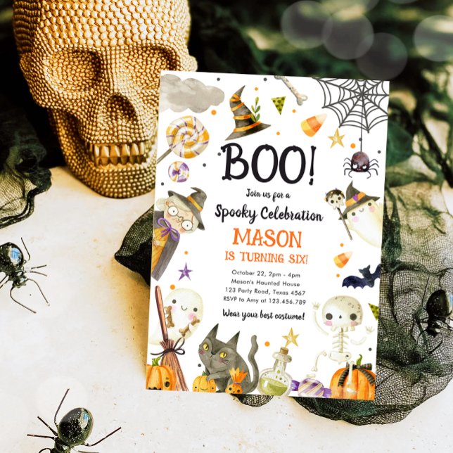 Invitation Fête Éffrayante d'Halloween Garçon Anniversaire (Créateur téléchargé)