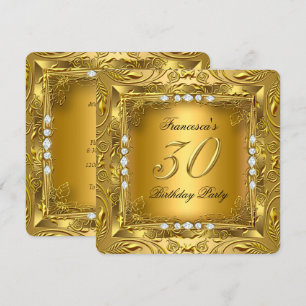 Invitation Fête élégante de 30e anniversaire Elite Or Diamant