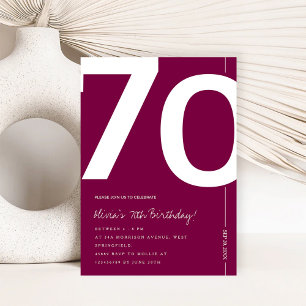 Invitation Fête élégante de 70 ans en bordeaux