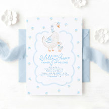 Fête élégante de bébé garçon pastel bleu Silly Goo