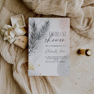 Invitation Fête élégante de douche de mariée florale d'hiver
