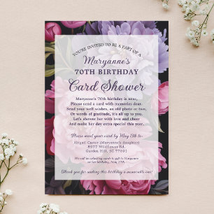 Invitation Fête élégante de fleurs sombres pour 70 ans