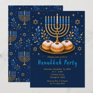 Invitation Fête élégante de Hanoukka