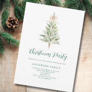 Invitation Fête élégante de l'arbre de Noël