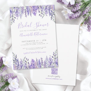 Invitation Fête élégante de mariage avec des fleurs de lavand
