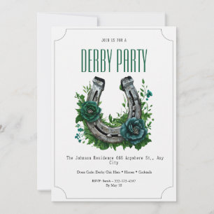 Invitation Fête élégante du Kentucky Derby avec fer à cheval 