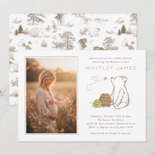 Invitation Fête élégante pour bébé Winnie l'ourson - Photo