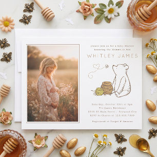 Invitation Fête élégante pour bébé Winnie l'ourson - Photo