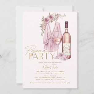 Invitation Fête en Pyjama Soirée Pyjama Prosecco Enterrement