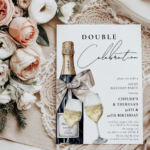 Invitation Fête en style Double fête d'anniversaire