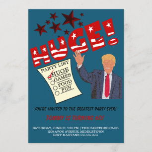 Invitation Fête énorme de Trump la plus grande fête célébrer 