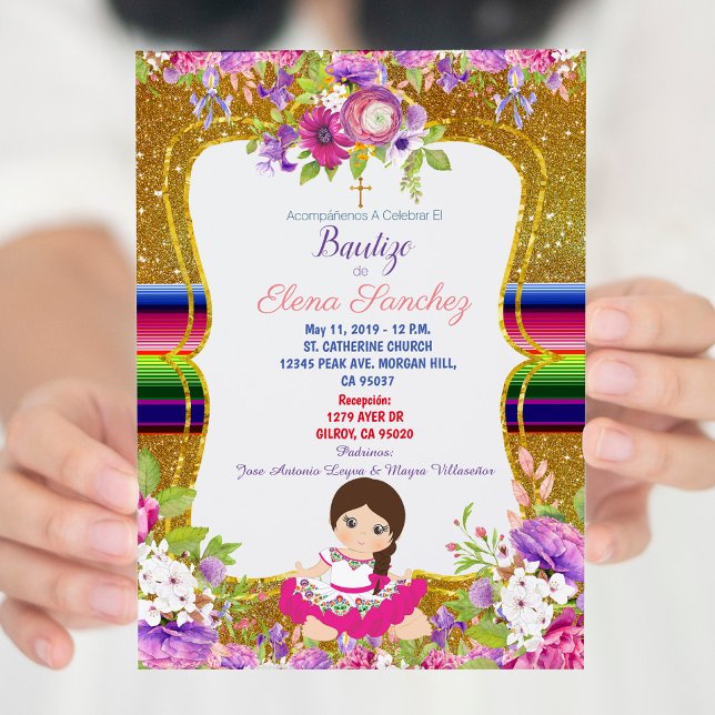 Invitation Fête espagnole Baptême de fille Christening (Créateur téléchargé)