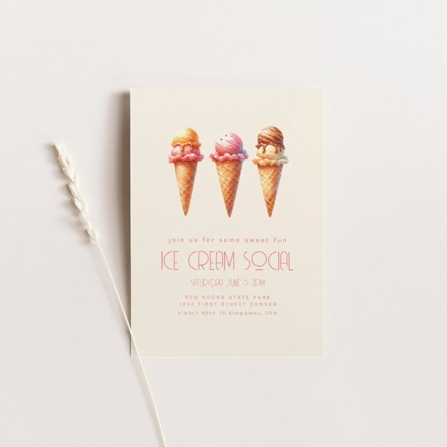 Invitation Fête estivale avec glace (Créateur téléchargé)