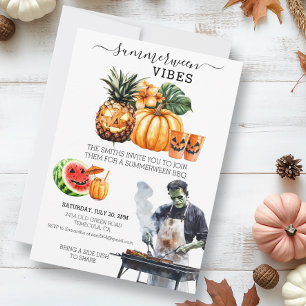 Invitation Fête estivale de barbecue Summerween Fête à la pis