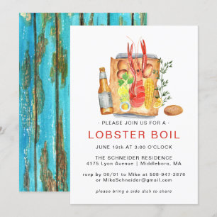 Invitation Fête estivale de homard bouilli   Cuisson de homar