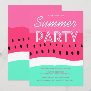 Invitation Fête estivale de pastèque rose pâle